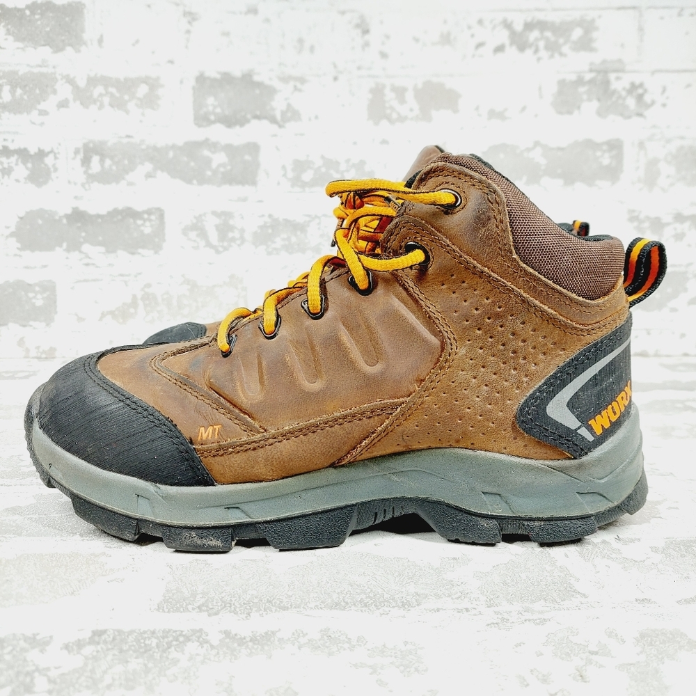 Red Wing Shoes Worx Brown Leather Lace Up Working Hiking Boots K254